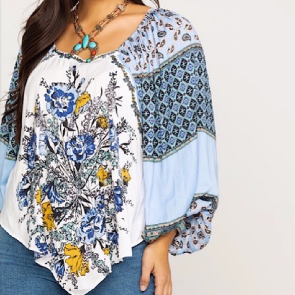 Free People Positano Floral Blouse